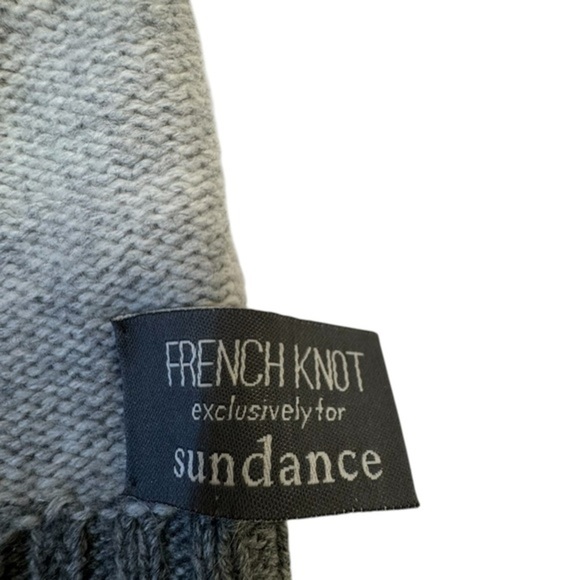 French Knot X Sundance-Braided Cashmere/Merino Wool Hat Gray with blue trim - Picture 9 of 9